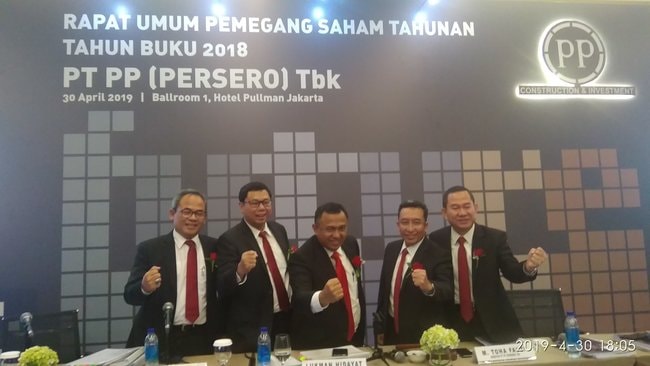 Pendapatan Usaha PT PP 2018 Tumbuh 16,82% dan Bagi Dividen 300 Miliar | KlikDirektori