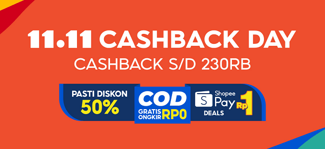 SHOPEE | 11.11 Cashback Day! | KlikDirektori.com