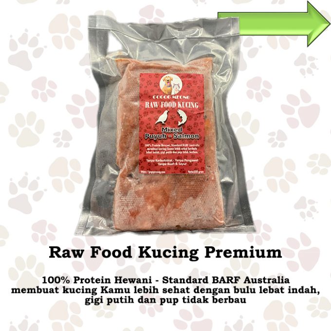 Raw Food Kucing Puyuh Salmon Premium