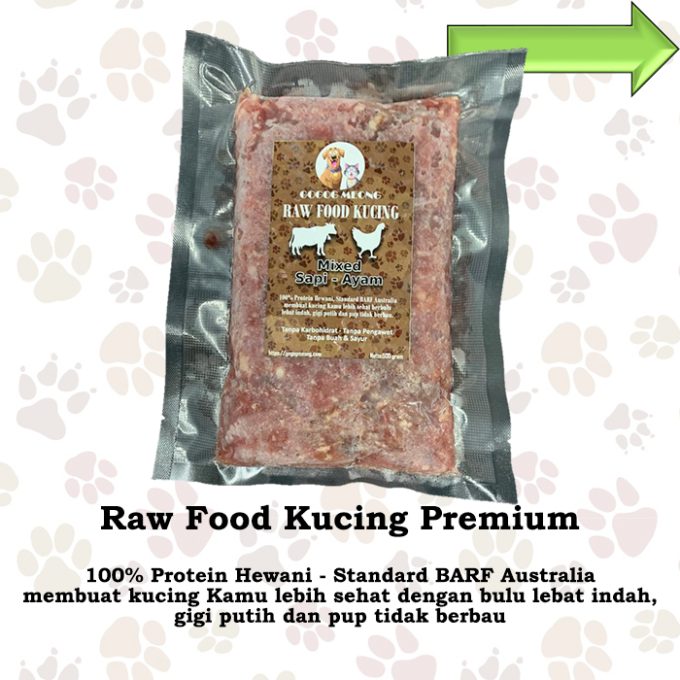 Raw Food Kucing Sapi Ayam Premium